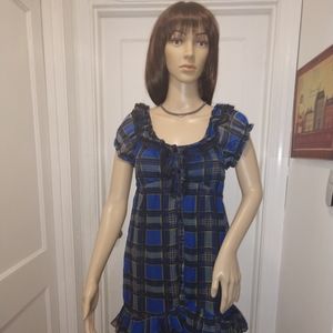 Pinky Frilly Black& Blue Plaid Dress NWT